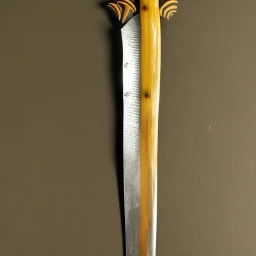 A legendary and wonderful long sword with two edges in hand