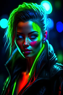 hyper real oil painting of cyberpunk Malkavian vampire portrait with clear blue-green eyes in spotlight feeling in control, zeiss prime lens, bokeh like f/0.8, tilt-shift lens 8k, high detail, smooth render, down-light, unreal engine, prize winning