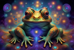 Explore endless fractal realms guided by the mystical DMT toad. Immerse yourself in a visual journey where patterns and colors never cease, unveiling new dimensions of consciousness. Let the surreal combination of fractal geometry and the enigmatic toad transport you into a cosmic dance of exploration.