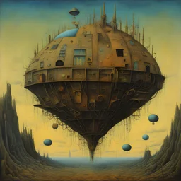 numbed with trivialities, surrealism, by Max Ernst and Zdzislaw Beksinski organic and mechanical elements, oil on canvas, weird, quirky, creepy, minimalist
