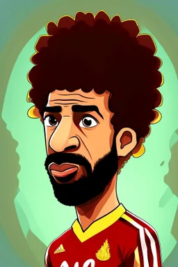 Mohamed Salah Egyptian soccer player cartoon 2d