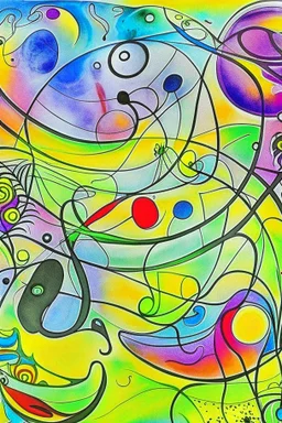 Kandinsky ink transfer art impasto oil