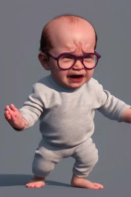 George costanza toddler, angry, full body, jump, bokeh, hyper realistic