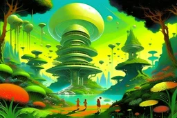 forgotten scifi illustrated periodical known for depictions of exotic hi tech unique utopic "gardens of eden" all over the universe.