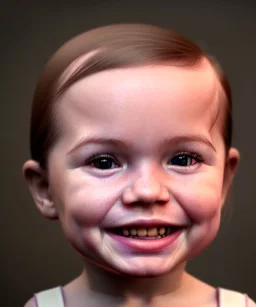 Ida elise broch toddler, smile, dramatic lighting, hyper realistic