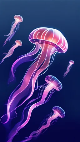Draw jellyfish, translucent and slightly shining, floating in the dark. Let their forms blur like the boundaries between a dream and reality.