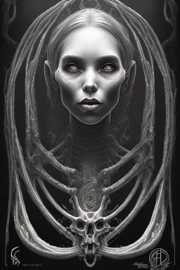 A dark sinister portrait of a witch by H P Lovecraft