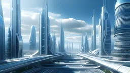 Futuristic city: Visual representation of an advanced city conveying a futuristic and harmonious urban landscape.