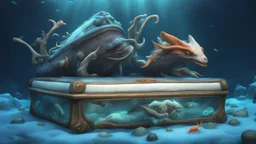 subnautica below zero, casket with a creatures from subnautica