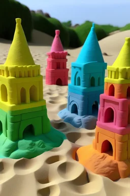 fairy sandcastles for cute kids with minimilist colours