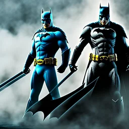 only batman, fly hair, mist around, highly realistic, highly detailed, warrior armor, mist around, smoke