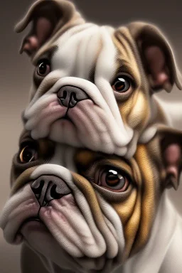 baby bulldog, natural environment, photojournalism, hyper detailed, hyper realism, pixar character, sweet and gentle, friendly