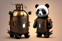 steampunk panda in moutai whiskeychinadesign