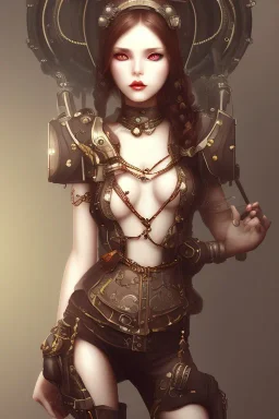 cute steampunk girl body hell end solitary darkness sad