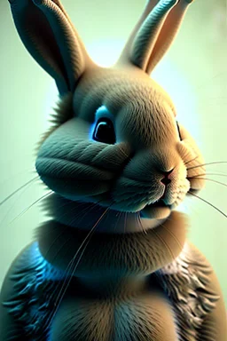 Portrait Sweet Rabbit ceramic mask, color background, photo studio, unreal engine 5, concept art, ray tracing, lumen lighting, ultra detail, volumetric lighting, 3d.