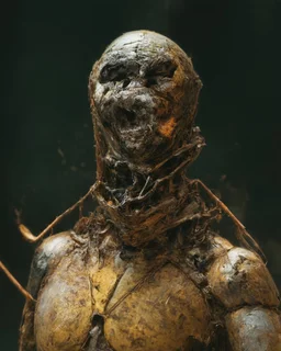 horror, swarming mechanical robotic insects, screaming mannequin, pain, decay