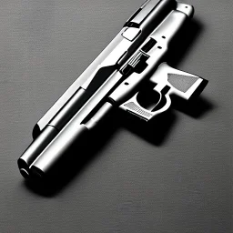 pistol, grey background