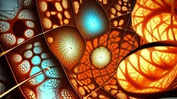 cells, protiens, genes, fractal, hyper surrealism