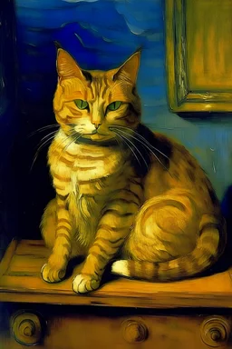 portrait of a cat by van gogh