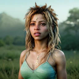 Shakira, 40 years old, artist, Realistic image, waist up portrait, eyes make up, perfect, glow, circle iris. concept art, smooth, unreal engine 5, god lights, ray tracing, RTX, lumen lighting, ultra detail, volumetric lighting, 3d, finely drawn, high definition, 4k.