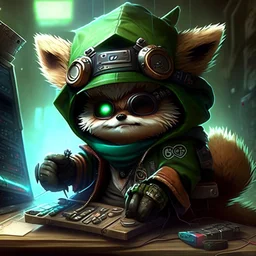 Teemo from League of Legends, as a super hacker