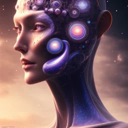 portrait full human body, meditation, third eye, universe, fourth dimension, fractal, realistic, 8k, high quality, extreme detail, symmetrical,