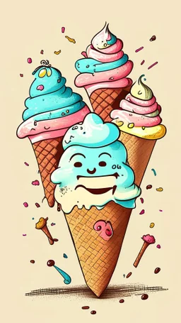 Fun doodle ice-cream