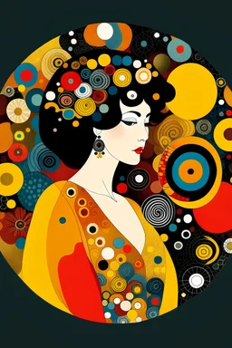 diseño gráfico para una tienda online de moda circular para mujer, que vende ropa, accesorios y objetos nuevos y usados, vintage, con colores intensos y atractivos, inspirado en Gustav Klimt