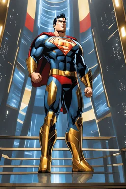 Full body superman Futuristic armour Chromecast golden shines