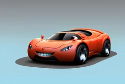 whimsical cartoony sports car