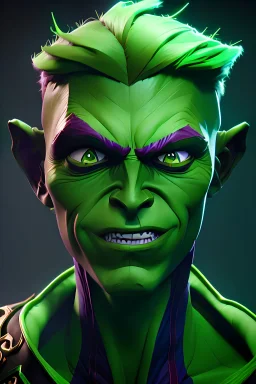 Green Goblin, Character Portrait, magnificent, majestic, highly intricate gigantic, Realistic photography, incredibly detailed, ultra high resolution, 8k, complex 3d render, cinema 4d