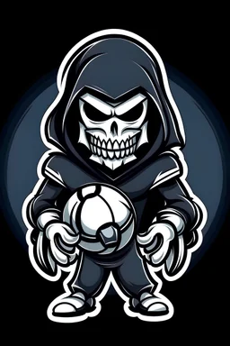 generate football player logo with reaper theme in cartoon style