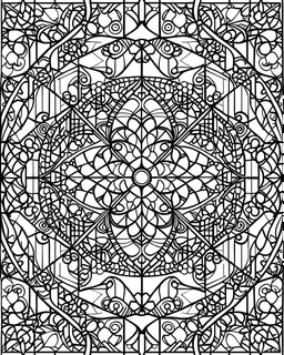 very simple Mosaic simple Coloring Pages, no black color,, easy to color