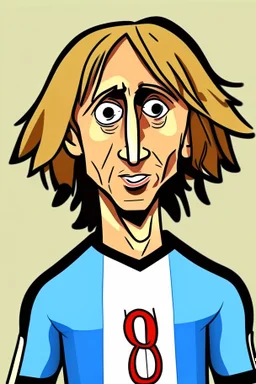 Luka Modric Croatian soccer player cartoon 2d