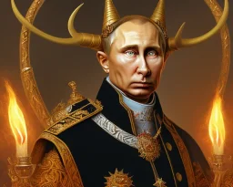 president Putin angry satan with horns