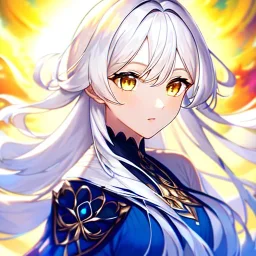 8k, Girl, high quality, detailed, white hair, golden eyes, beautiful lighting, vibrant colors, twins, wind magic