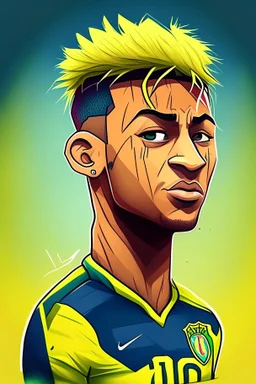 Neymar Brazilian soccer player cartoon 2d