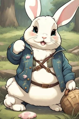 Cute chubby bunny jacket dnd art realism