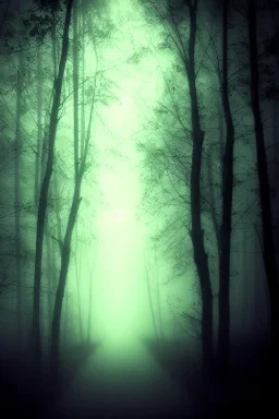 dark, foggy weather, night, forest, black, horror, art, evil, dark effect, white eyes, shadows,