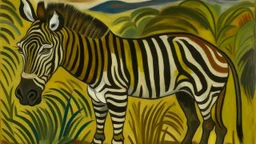 A brown zebra painted by Paul Gauguin