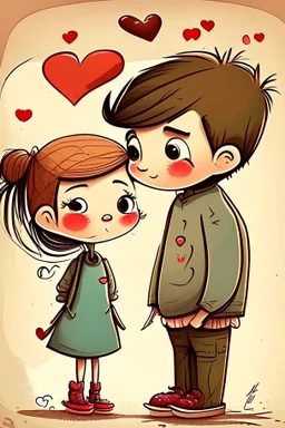 Cartoon couple in love