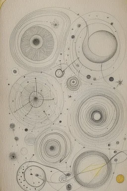 Detailed Kandinsky circles with Sketchy pencil outlines