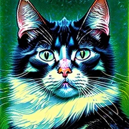 Portrait of a cat by Van Gogh