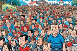 where's Wally but with elon musk big image city