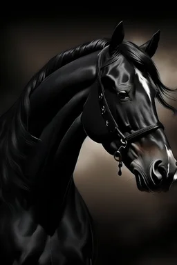 Create a stunning black horse