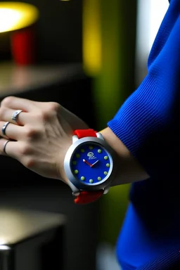 Depict the Pepsi watch on someone's wrist, showing it being worn in a real-life context, potentially in a classy setting or a casual environment.