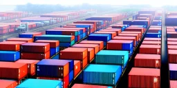 Logistics and transportation, Integrated warehousing and transportation operation service. Network distribution of Container Cargo, Smart logistics and future of transport on global networking.