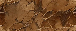 Worn brown marble or cracked concrete background (as an abstract brown vintage background). Generative AI.