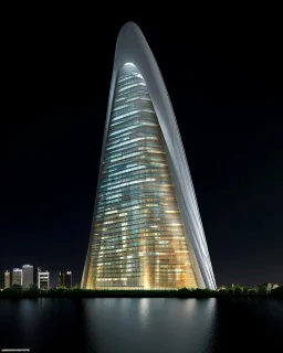 Edificio de concreto, ventanales de vidrio, estilo Zaha Hadid, calidad ultra, hiperdetallado, 8k, 3D