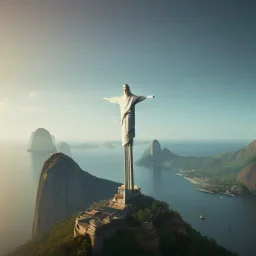 Christ the Redeemer, beautiful, landscape, unreal engine 5, cinematic lighting, photorealistic, realistic, hyper detailed, 8k, octane render, cinema 4d